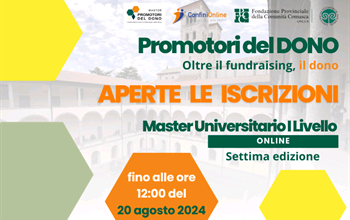 VII edizione Master I livello Promotori del Dono – Aperte le iscrizioni